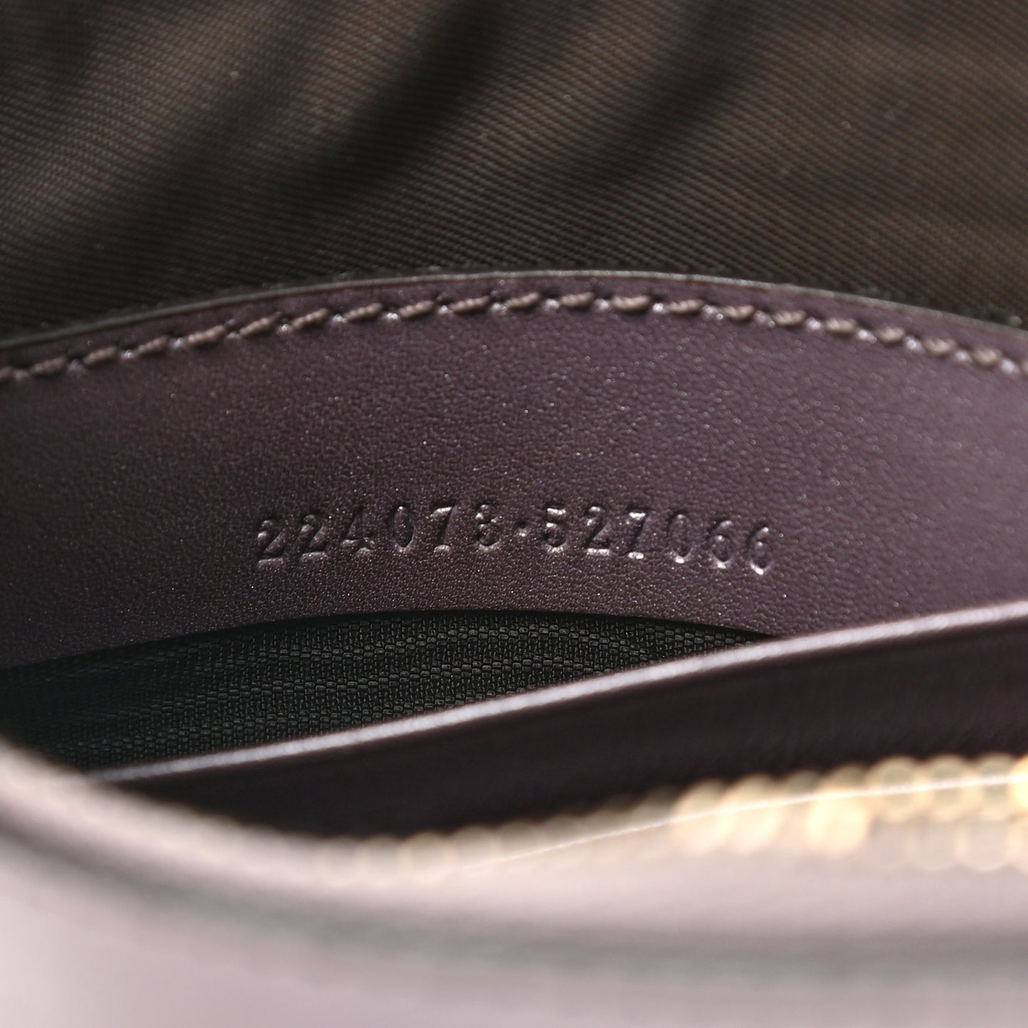 Metallic Soft Guccissima Heart Wristlet Senanque