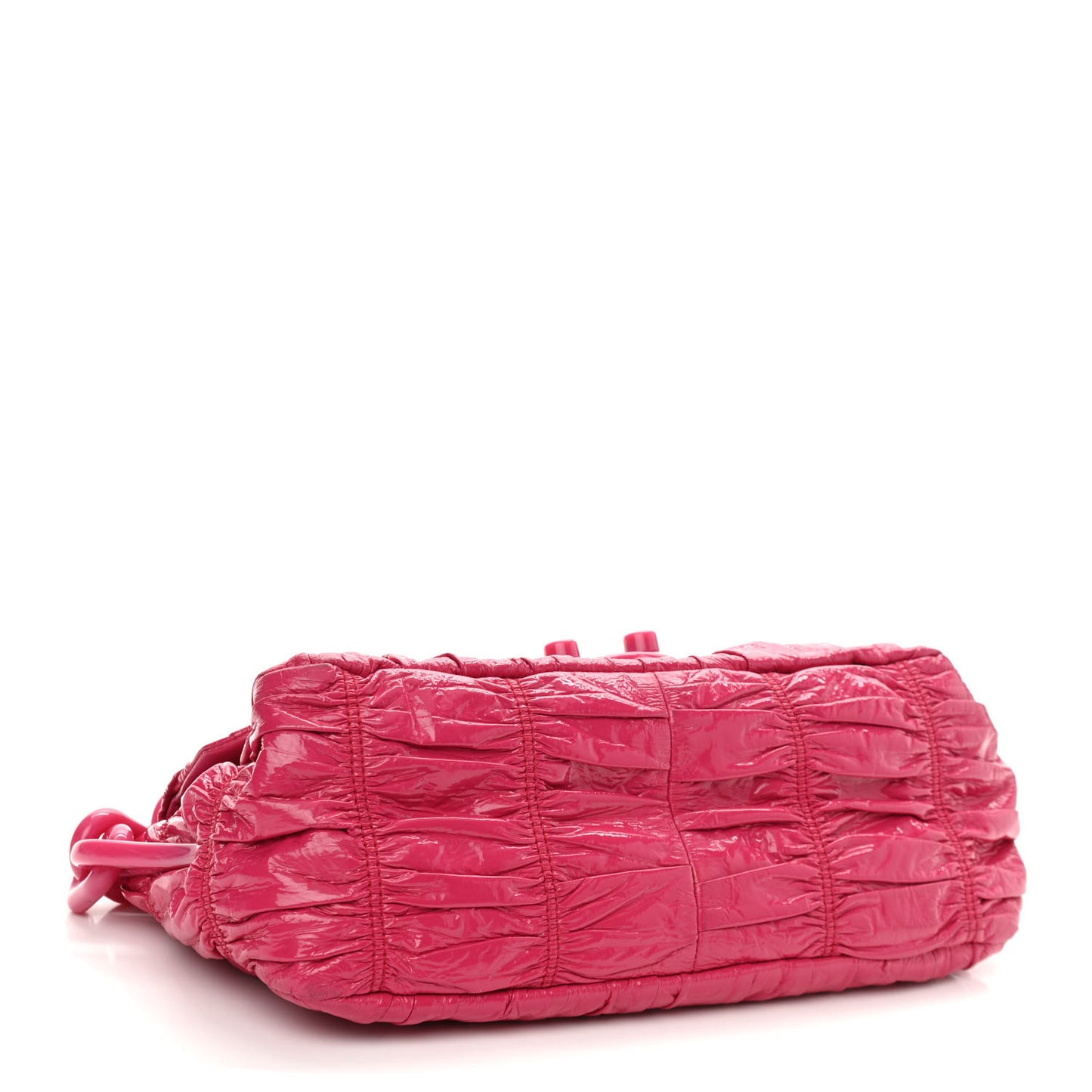 Vernice Gaufre Shoulder Bag Fuxia