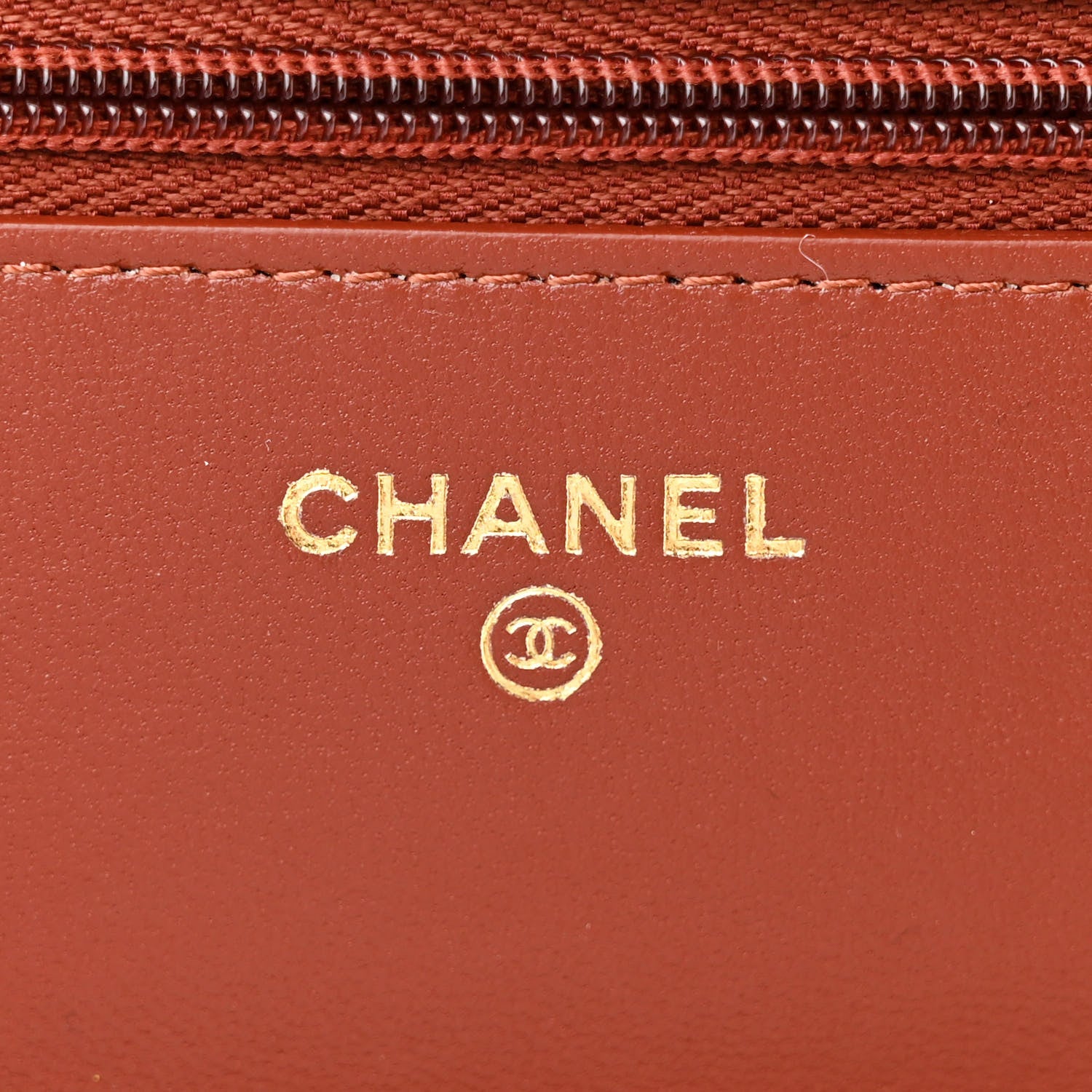 Chanel Lambskin Quilted Crystal Pearl CC Wallet On Chain WOC  Brown 6 of 12