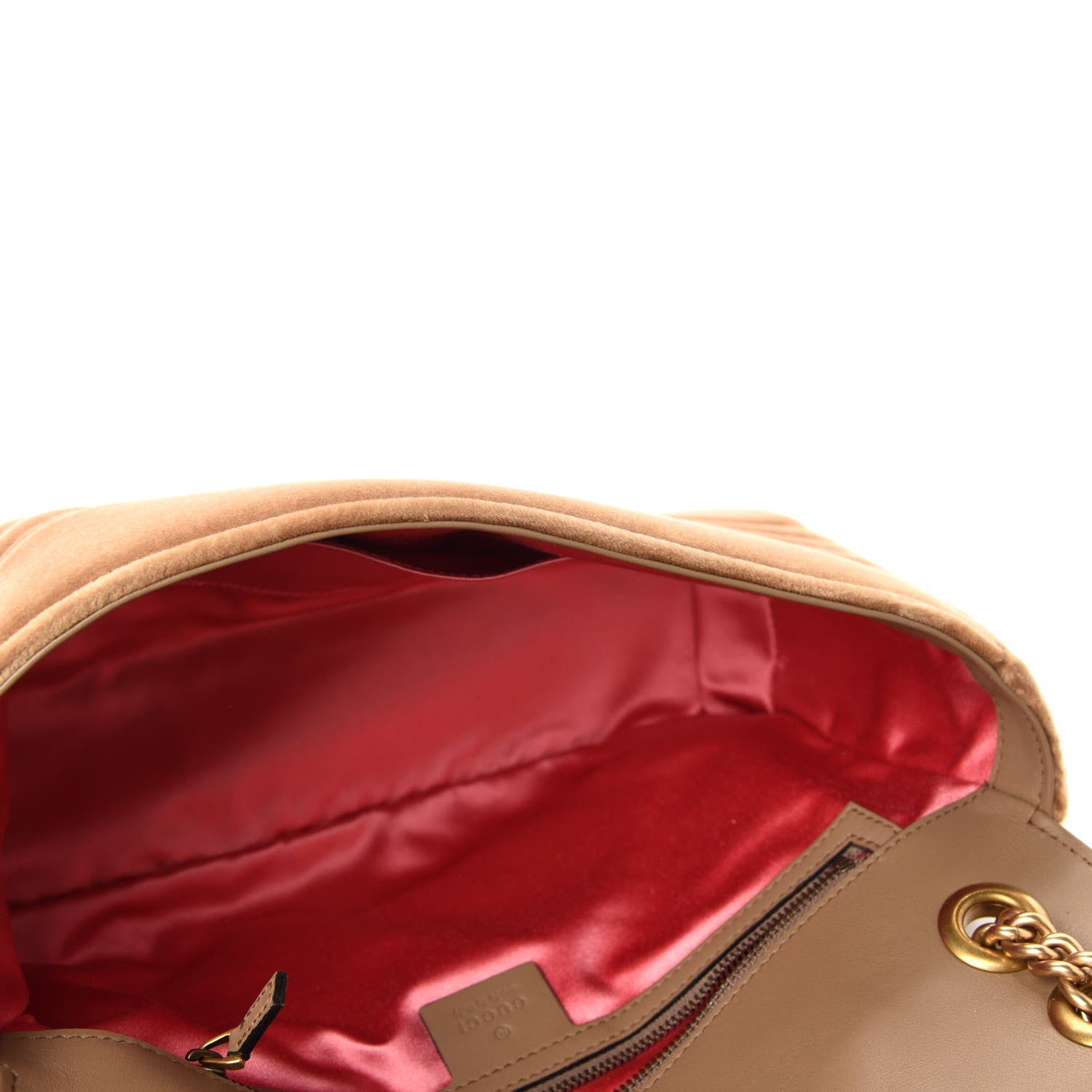 Gucci Velvet Matelasse Medium GG Marmont Shoulder Bag Taupe 6 of 11