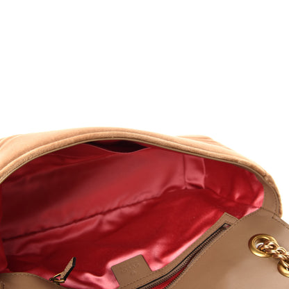 Gucci Velvet Matelasse Medium GG Marmont Shoulder Bag Taupe 6 of 11