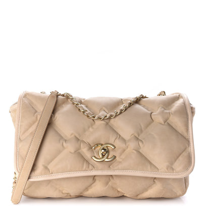 Chanel Iridescent Calfskin Quilted Small Chesterfield Flap Light Beige 1 of 17