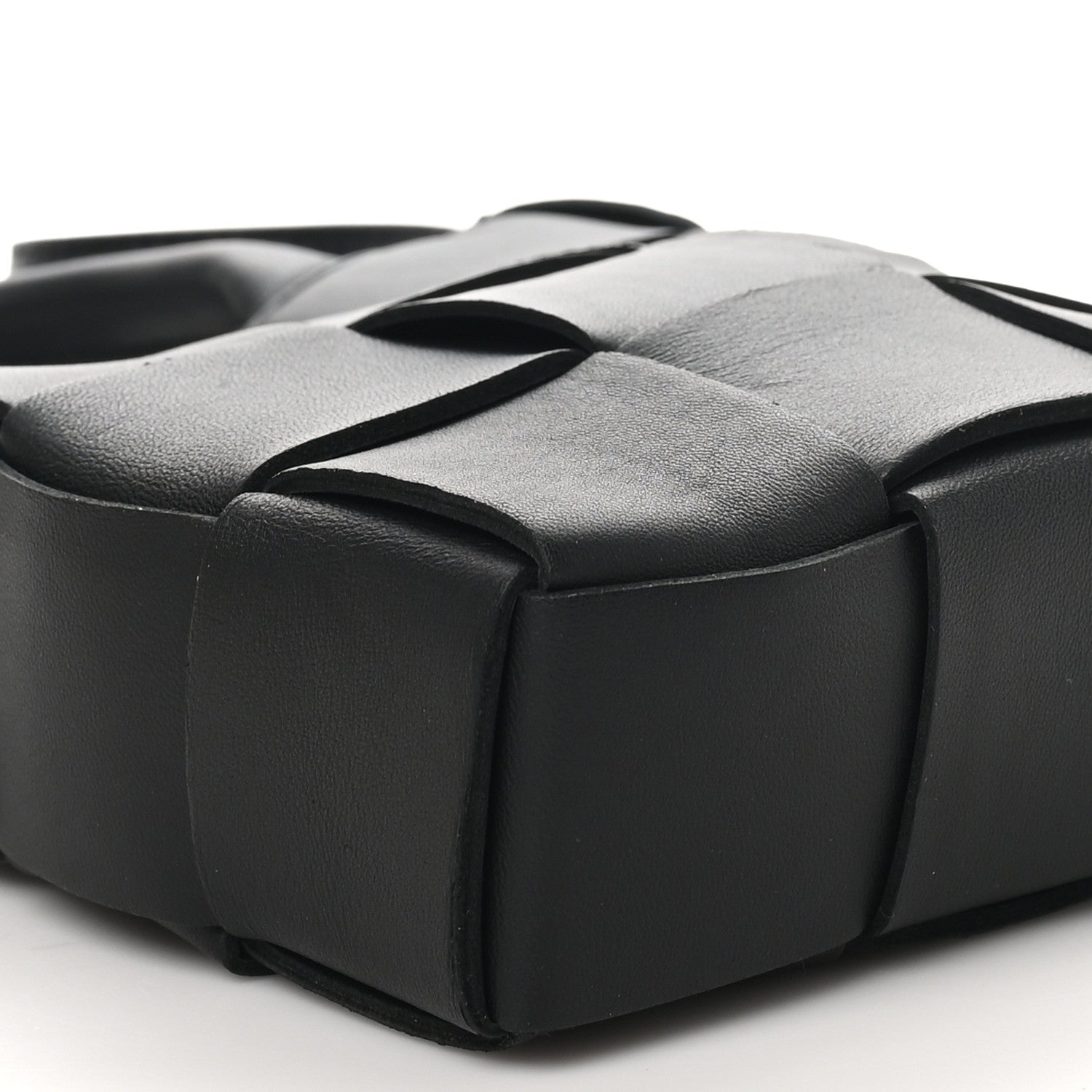 Bottega Veneta Lambskin Maxi Intrecciato Mini North South Cassette Tote Black 8 of 9