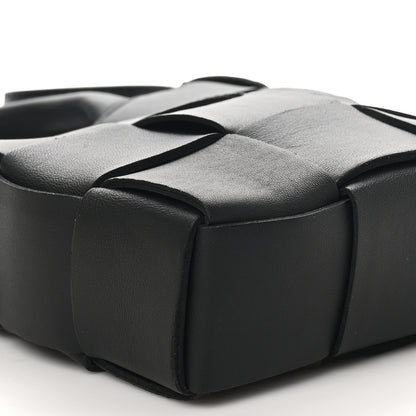 Bottega Veneta Lambskin Maxi Intrecciato Mini North South Cassette Tote Black 8 of 9