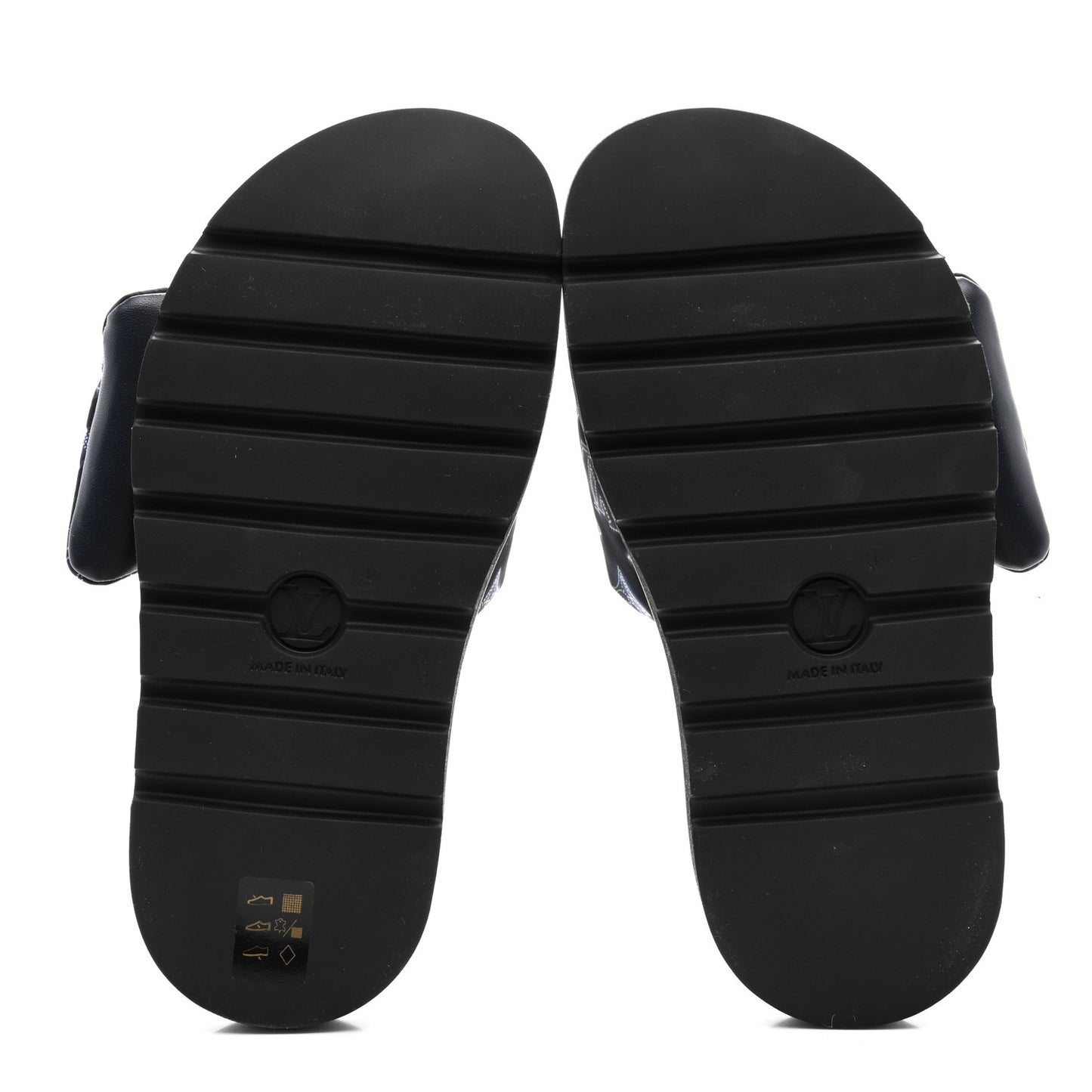 LOUIS VUITTON Nylon Monogram Womens Pool Pillow Comfort Mules 38 Navy Blue