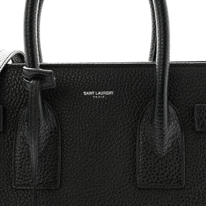 Saint Laurent Grained Calfskin Small Sac De Jour Black 9 of 14