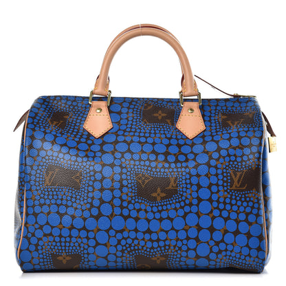 Louis Vuitton Monogram Kusama Town Speedy 30 Blue 1 of 9