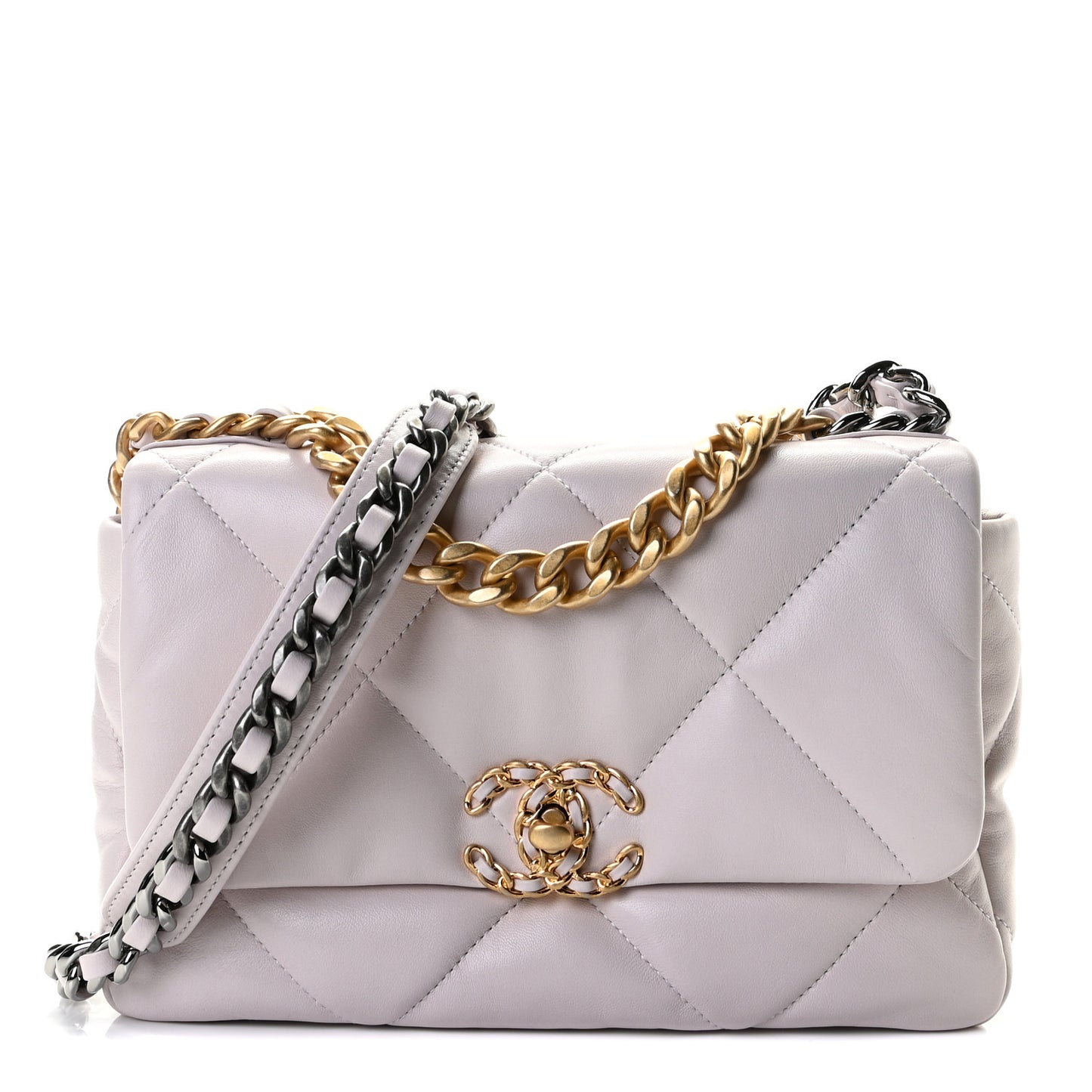 Lambskin Quilted Medium Chanel 19 Flap Light Purple