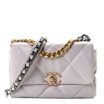 Chanel Lambskin Quilted Medium Chanel 19 Flap Light Purple 1 of 7