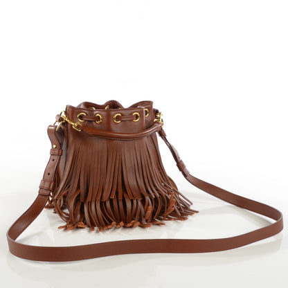 Saint Laurent Calfskin Small Emmanuelle Fringe Bucket Bag Cotto 3 of 8