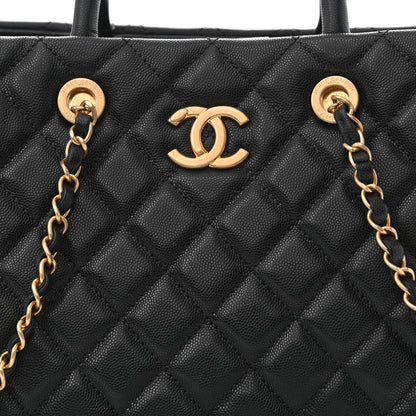 Chanel Caviar Quilted Large Coco Handle Shopping Tote Black 11 of 13
