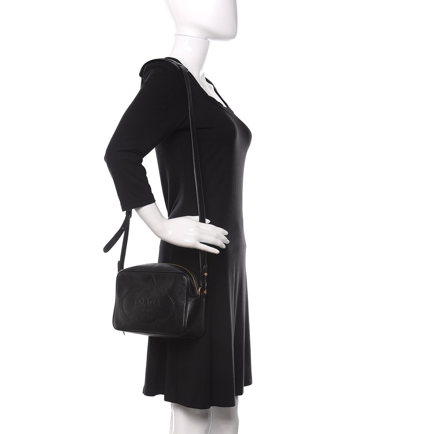 Glace Calf Logo Crossbody Black