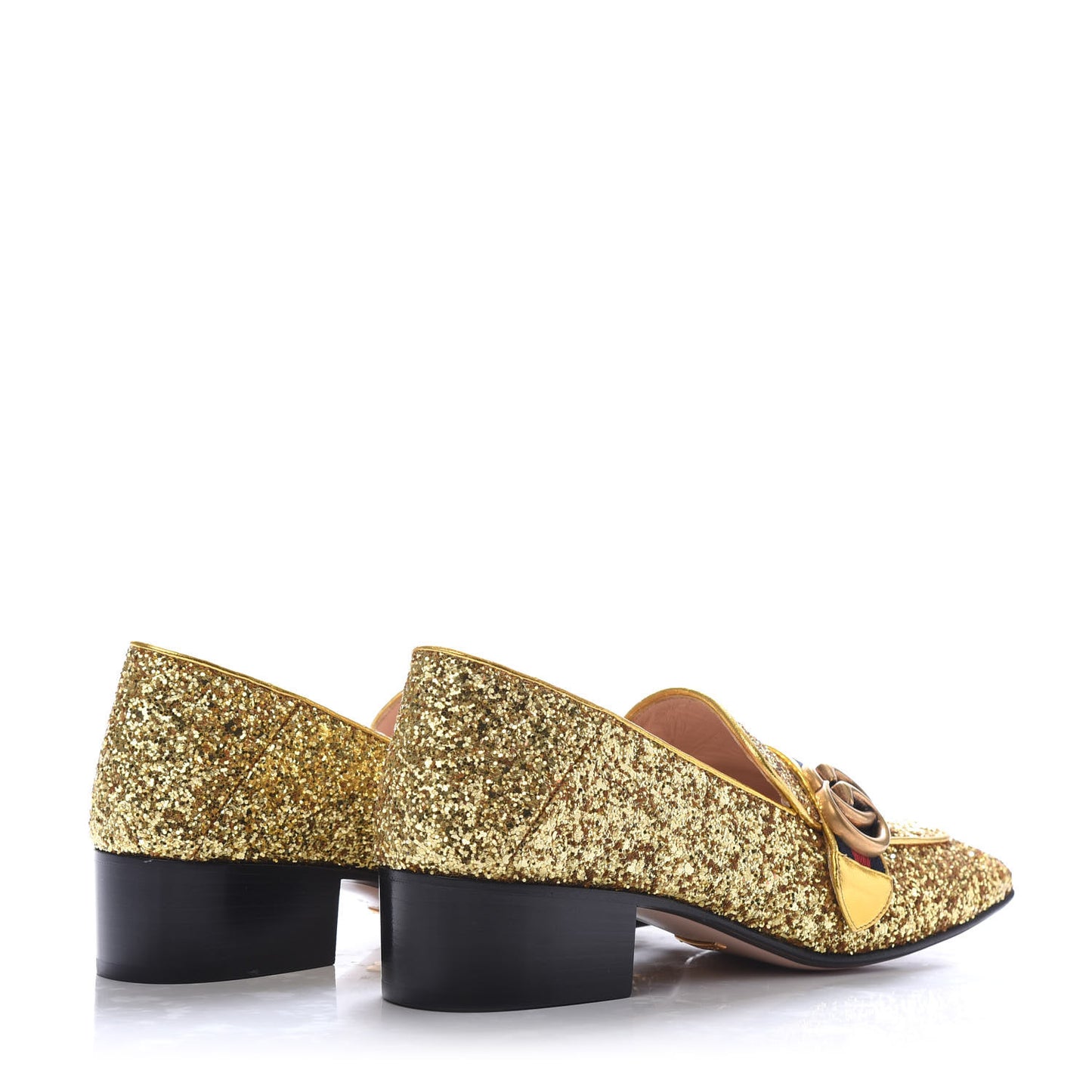 Glitter Web Peyton Loafers 39 Gold
