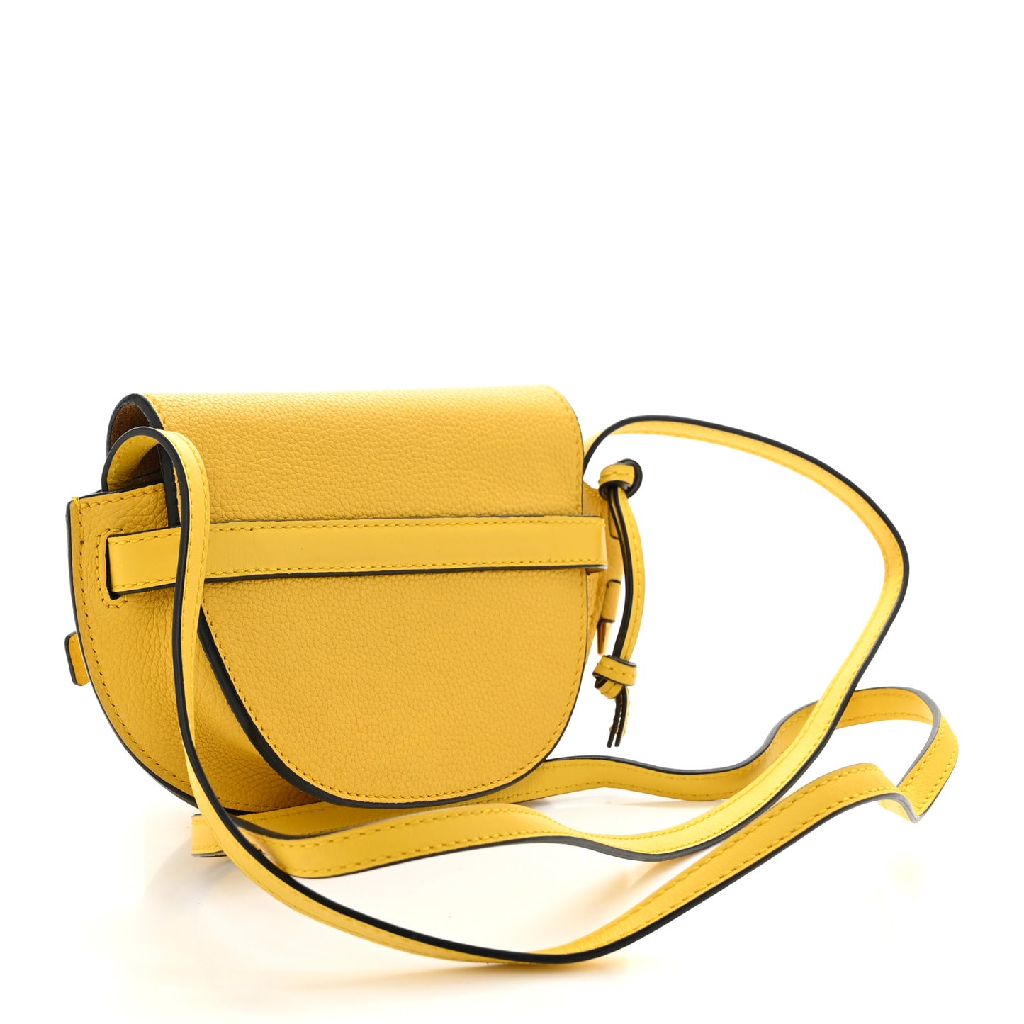 Grained Calfskin Mini Gate Crossbody Bag Yellow