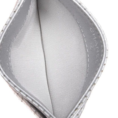 Chanel Metallic Lambskin Perforated Quilted Card Holder Silver 5 of 12