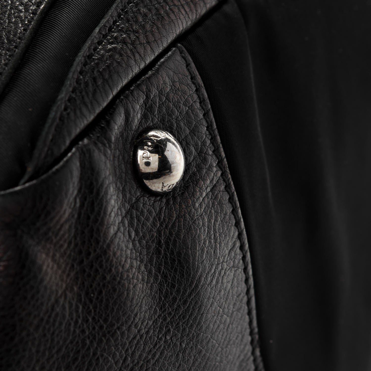 Prada Tessuto Nylon Vitello Satchel Black 6 of 7