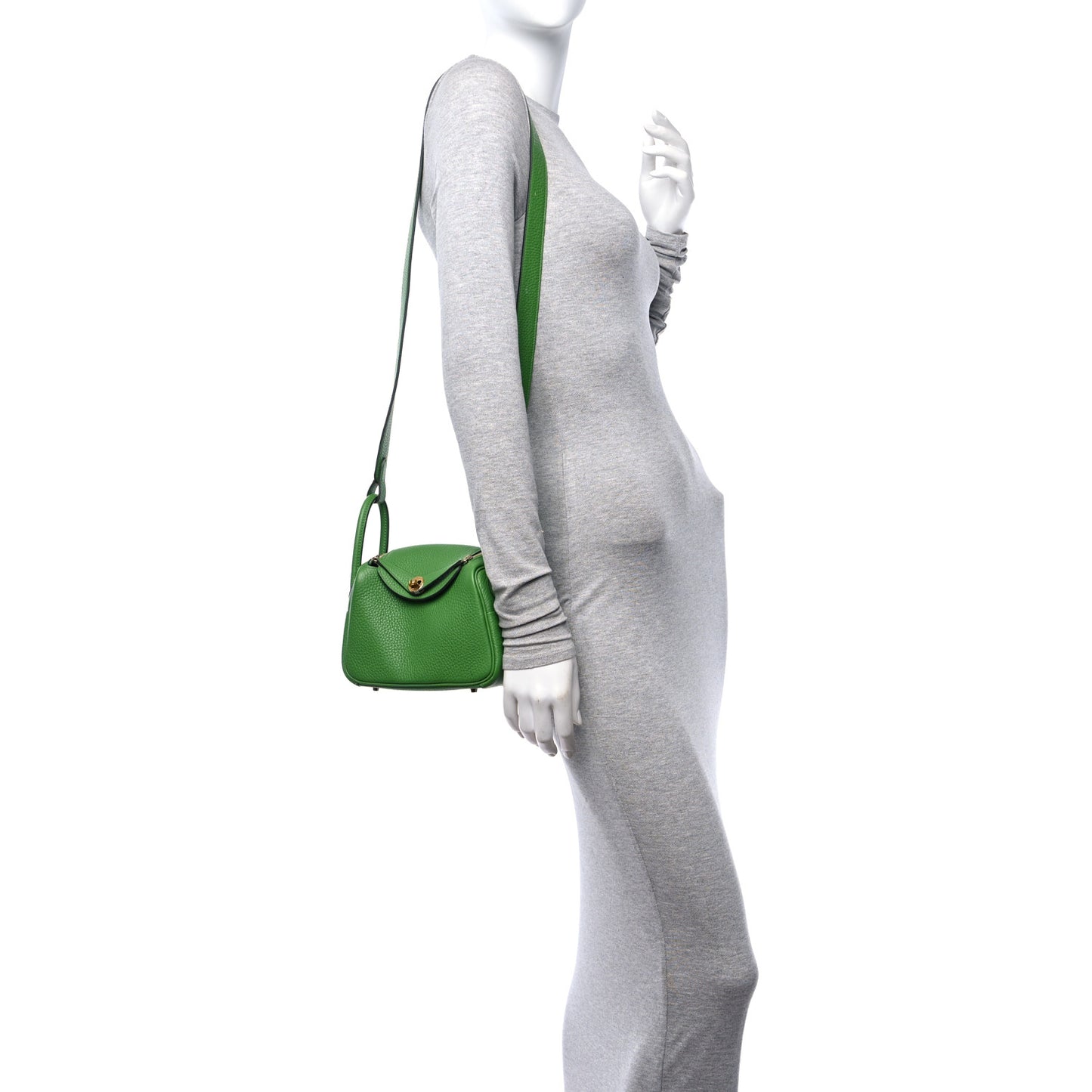 Taurillon Clemence Mini Lindy 20 Vert Yucca