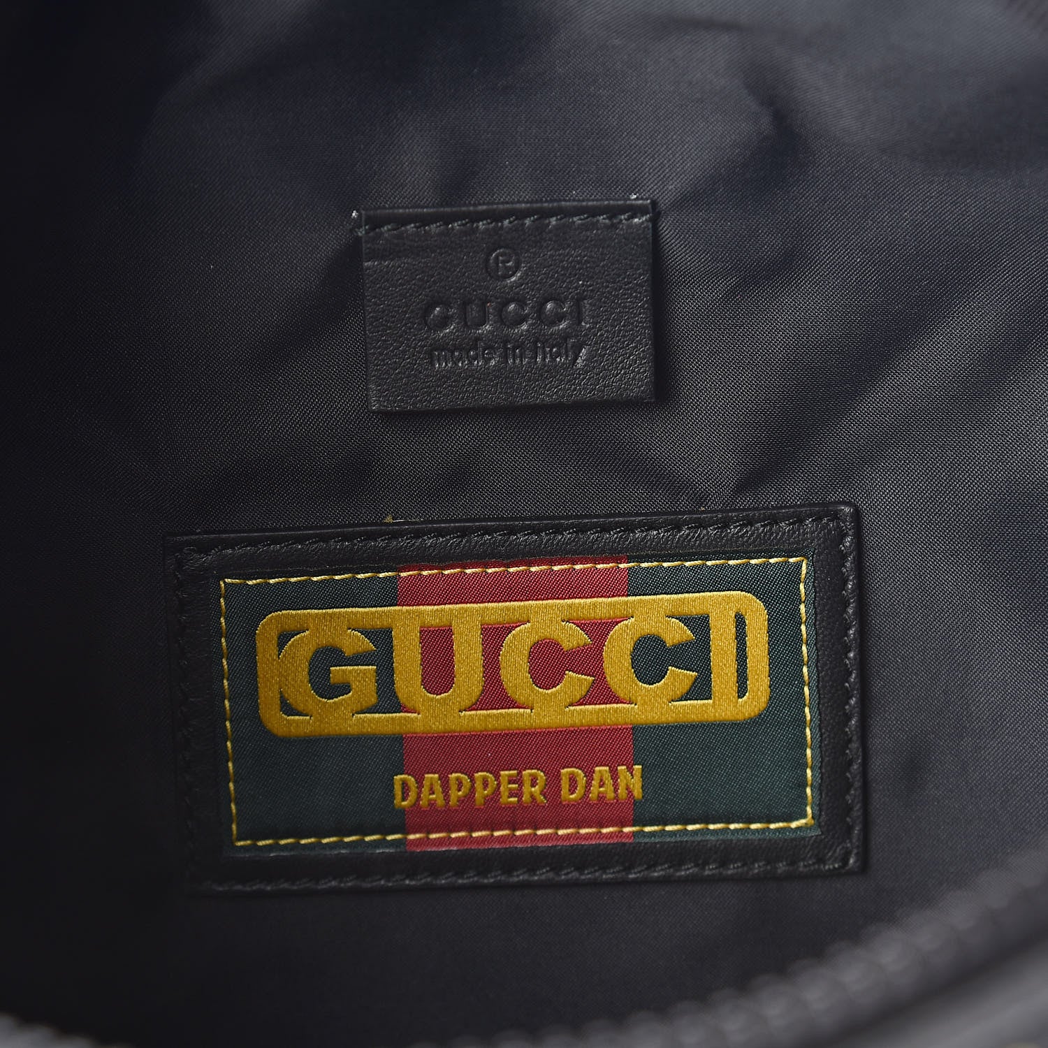 Gucci X DAPPER DAN Calfskin Laminated Ayers GG Micro Monogram Mens Belt Bag Black 6 of 9