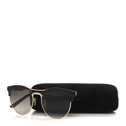 Gucci Round Metal GG0075SK Sunglasses Black Gold 8 of 8