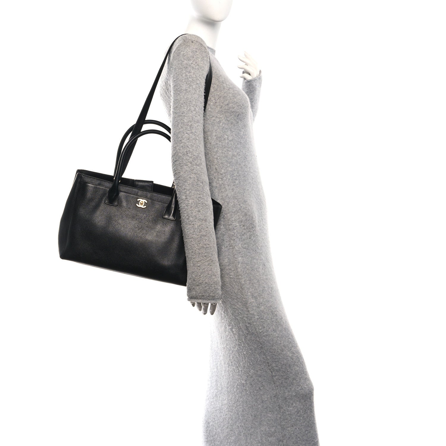 Chanel Calfskin Cerf Executive Shopper Tote Black 2 of 10