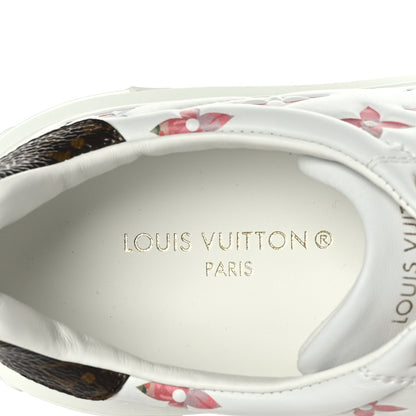 Louis Vuitton Lambskin Embossed Floral Monogram Time Out Sneakers 37 White 7 of 7