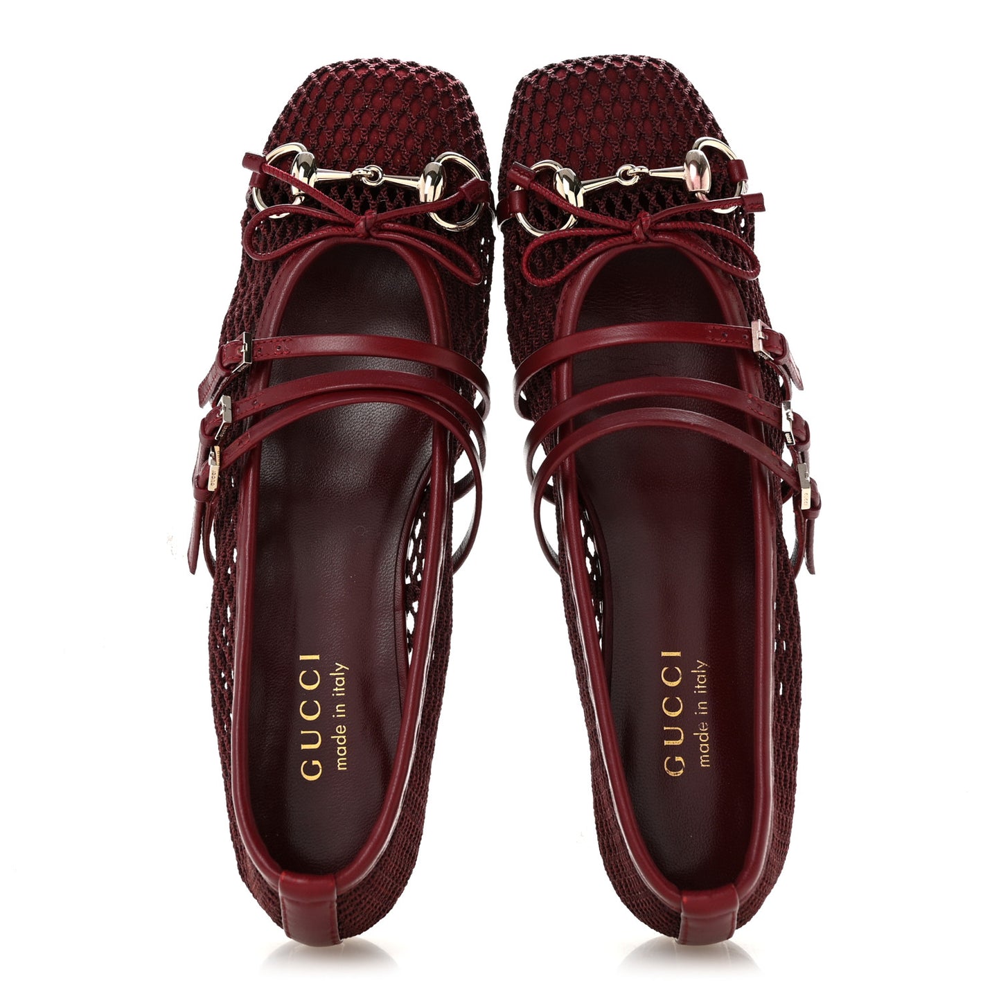Video Net Nappa Horsebit Ballerina Flats 37.5 Rosso Ancora