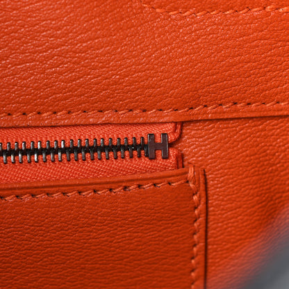 Hermes Shiny Porosus Crocodile Birkin 35 Black Orange 20 of 34