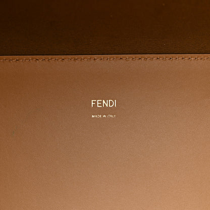 Fendi Vitello King Plexiglass Logo Embossed Medium Fendi Sunshine Shopper Tote Miele Scuro 6 of 11