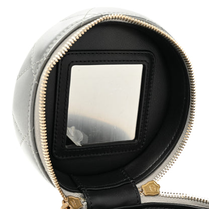 Chanel Metallic Lambskin Quilted Side Note Vanity Grey 10 of 11