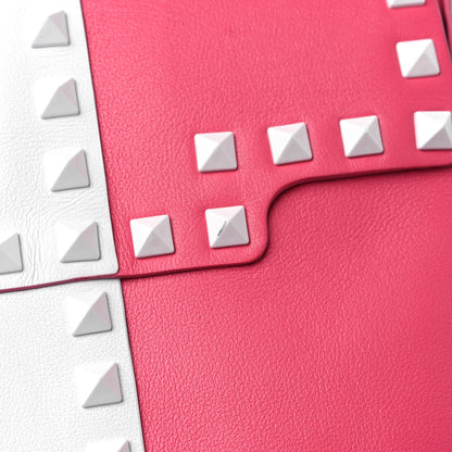 Valentino Garavani Vitello Colorblock Free Rockstud Top Handle Shoulder Bag Pink Optic White 12 of 16