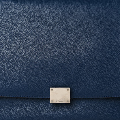 Celine Drummed Calfskin Suede Medium Trapeze Navy Blue 8 of 11