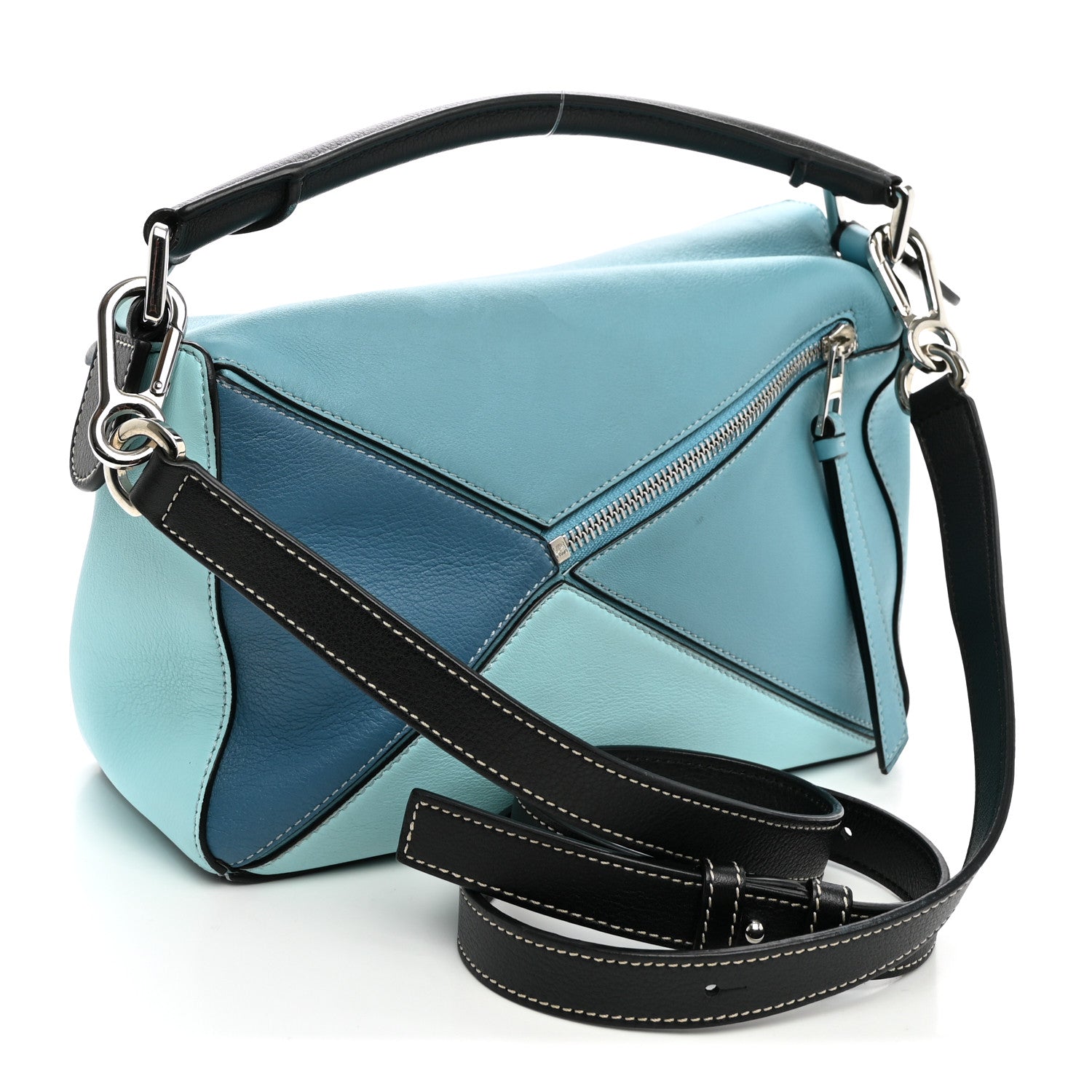 Loewe Calfskin Medium Puzzle Bag Light Blue Aqua 3 of 9