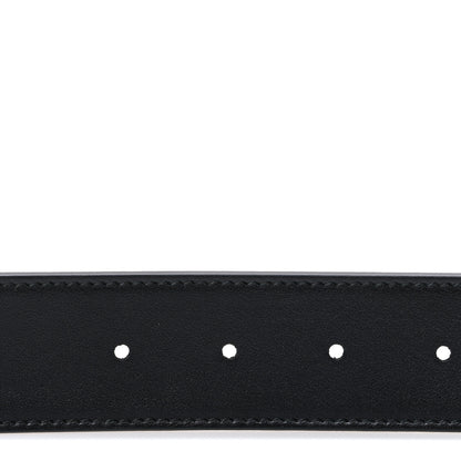 Gucci GG Supreme Monogram Plutone Calfskin Palladium Double G Reversible 37mm Belt 85 34 Beige Ebony Black 4 of 6