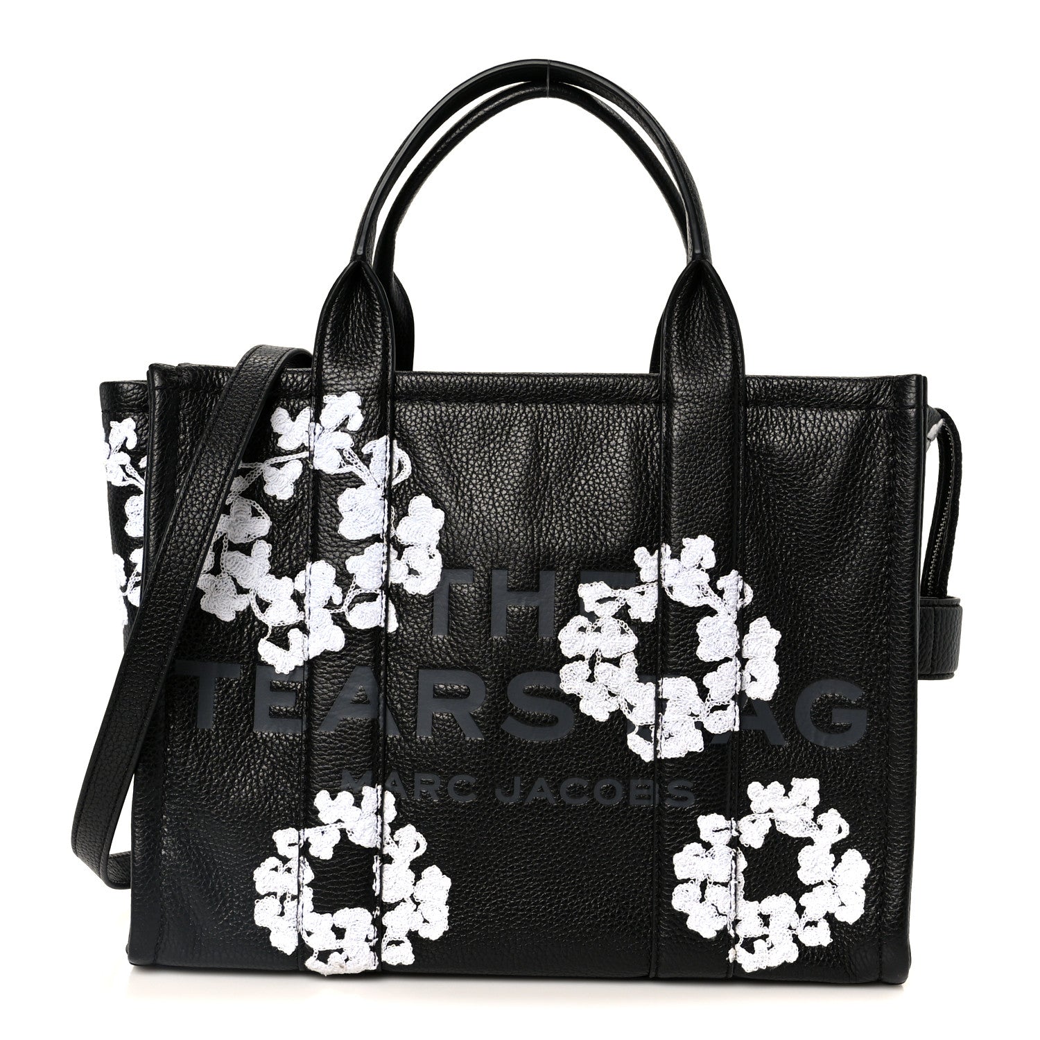 Marc Jacobs x Denim Tears Grained Calfskin Medium The Tote Bag Black 1 of 12