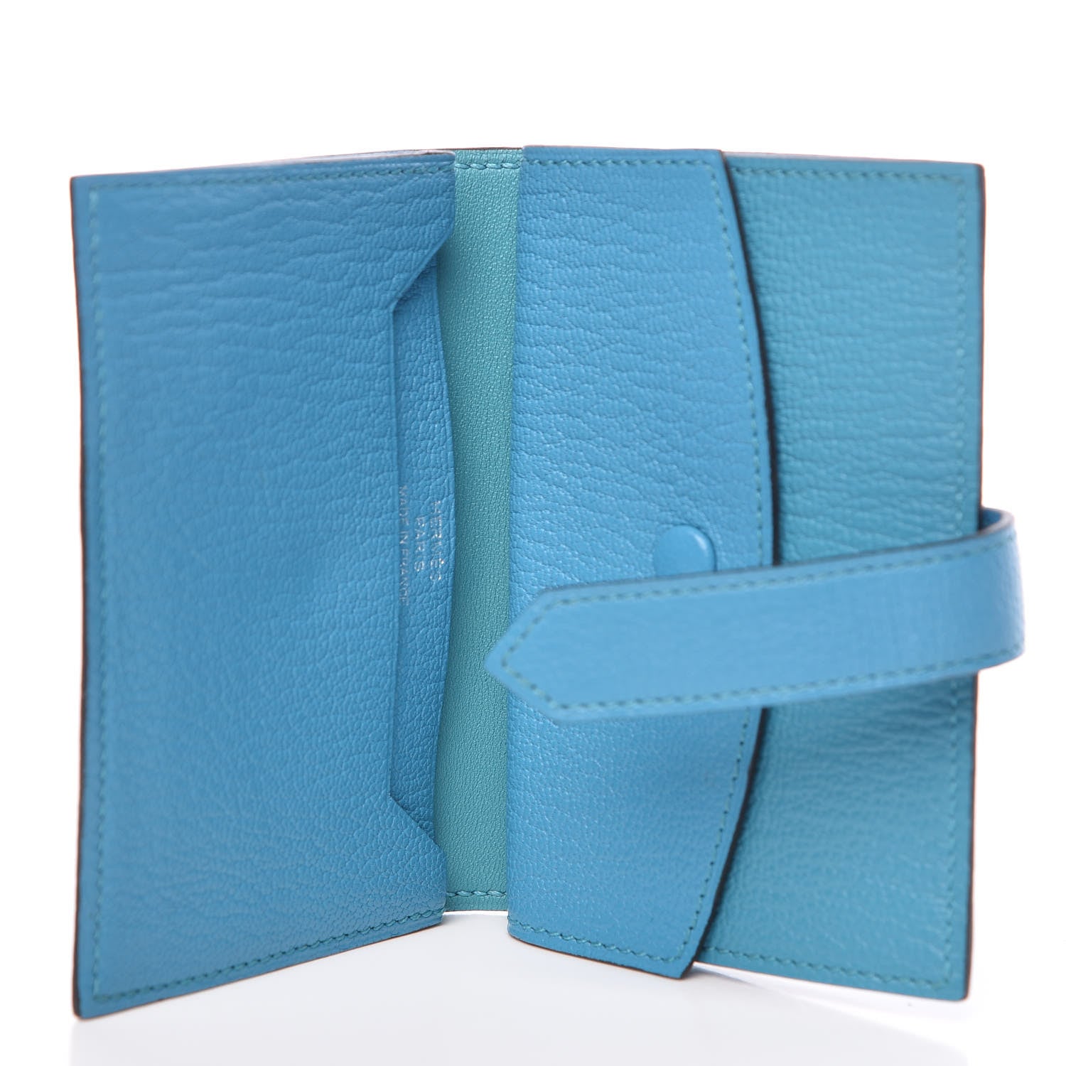 Hermes Chevre Mysore Mini Bearn Wallet Bleu Azteque 5 of 10
