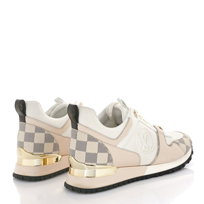 Louis Vuitton Calfskin Damier Azur Run Away Sneakers 37 White 3 of 9