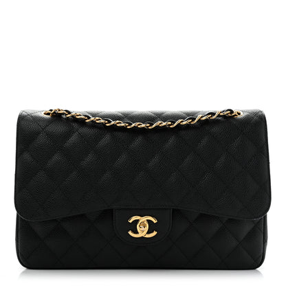 Chanel Caviar Quilted Jumbo Double Flap Black 1 of 14