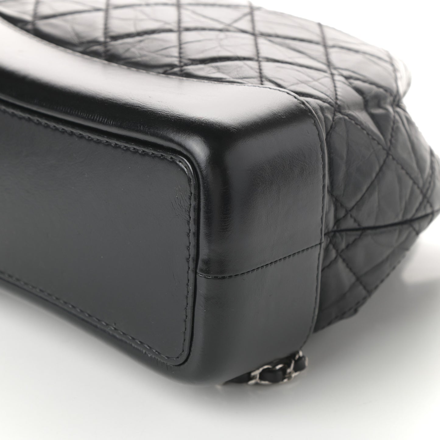 Aged Calfskin Quilted Small Gabrielle Backpack Black