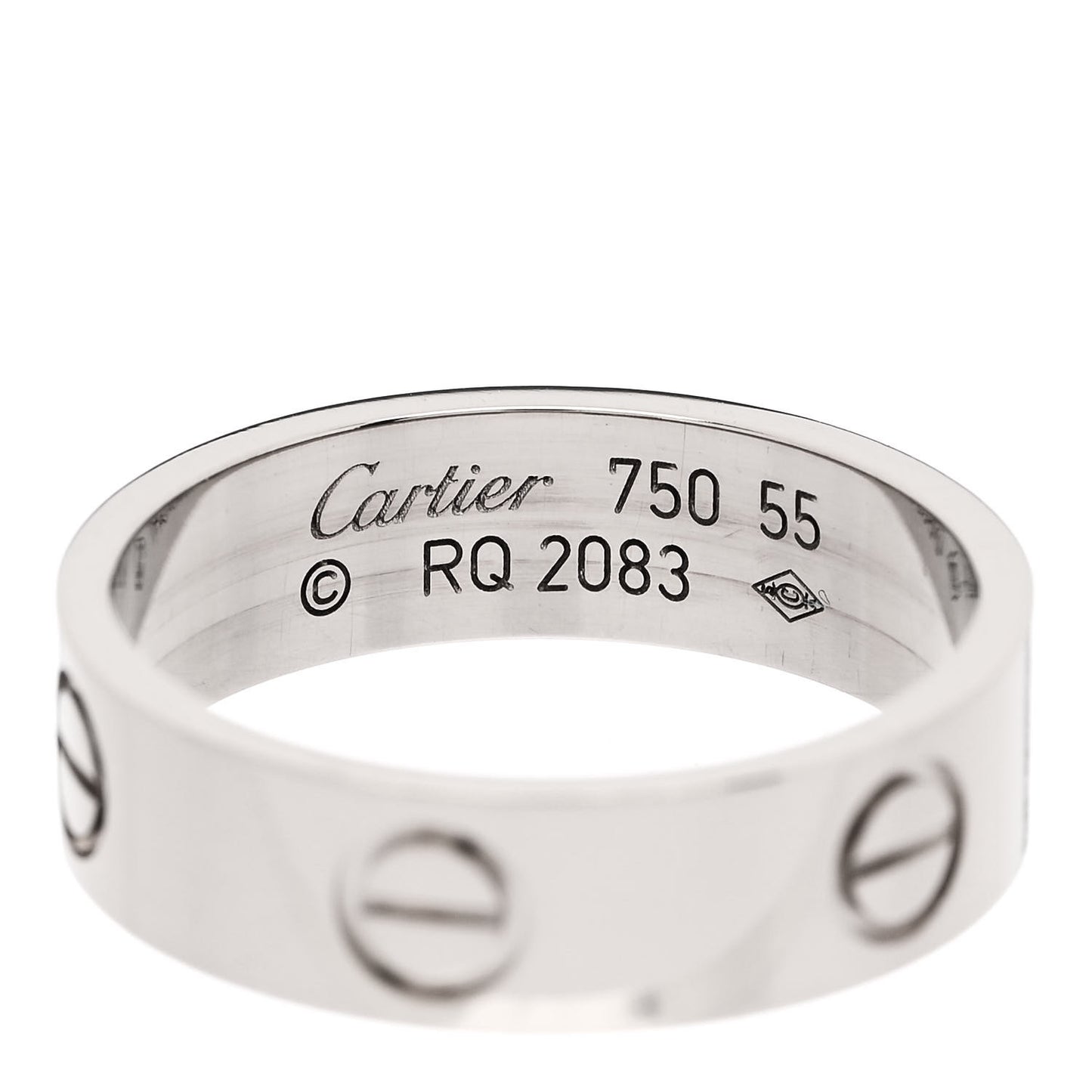 18K White Gold 5.5mm LOVE Ring 55 7.25