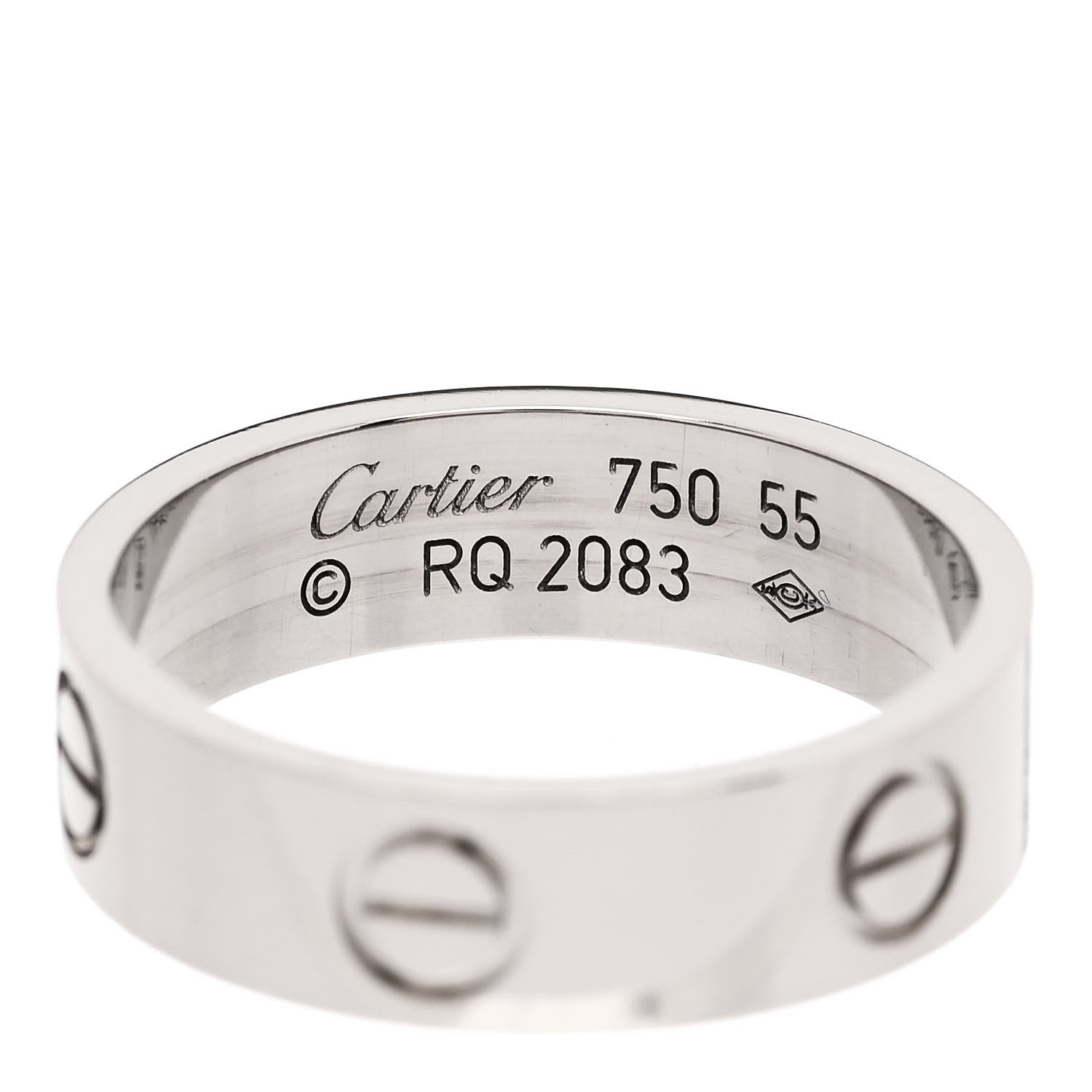 Cartier 18K White Gold 5.5mm LOVE Ring 55 7.25 4 of 6