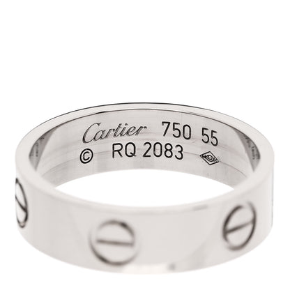 Cartier 18K White Gold 5.5mm LOVE Ring 55 7.25 4 of 6