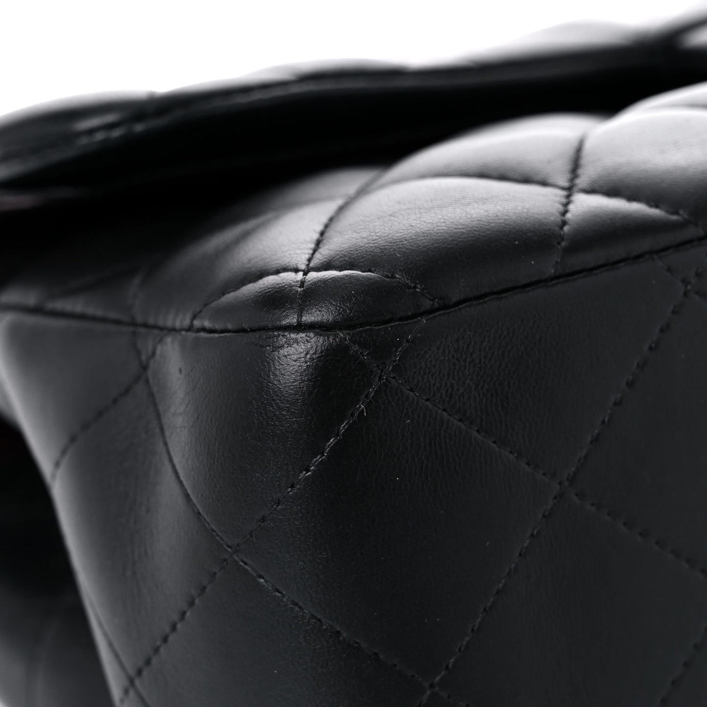 Lambskin Quilted Jumbo Double Flap Black
