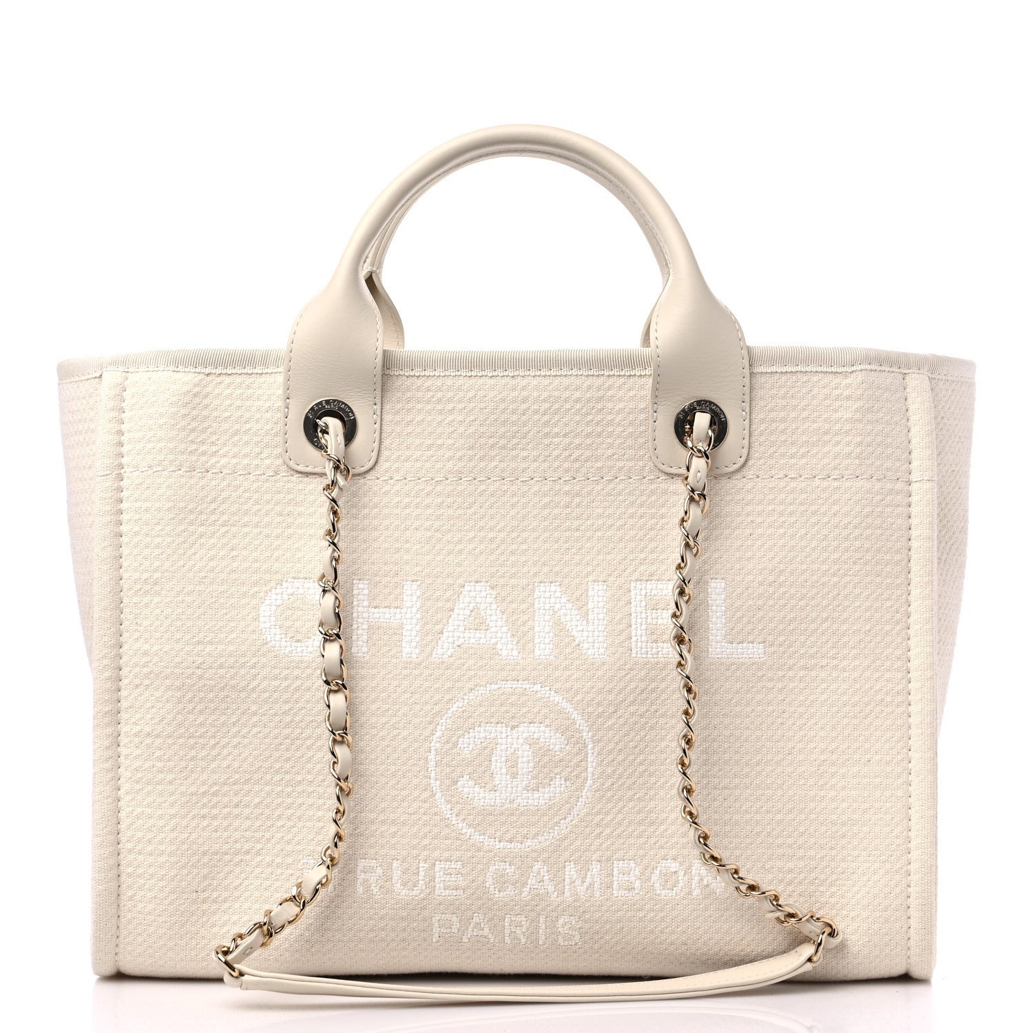 Chanel Mixed Fibers Small Deauville Tote White 3 of 10