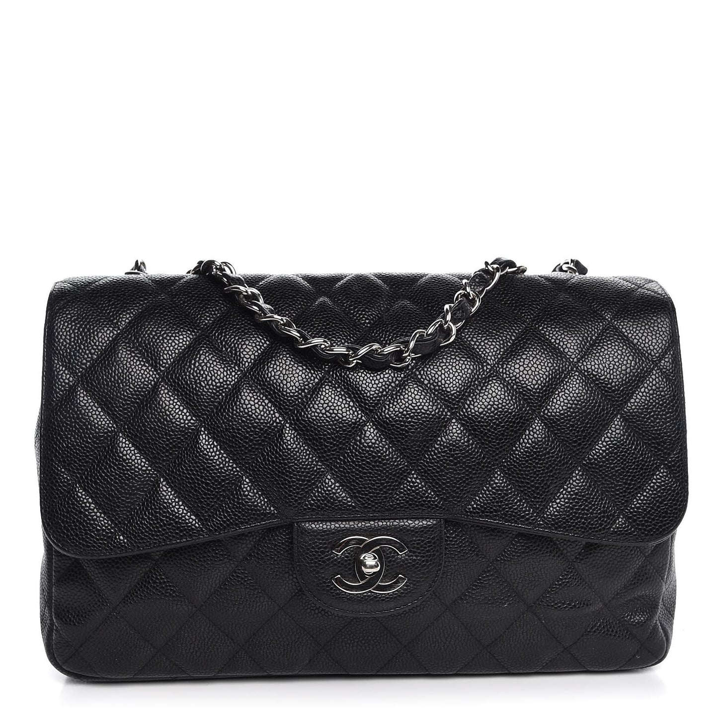 Caviar Quilted Jumbo Single Flap Black