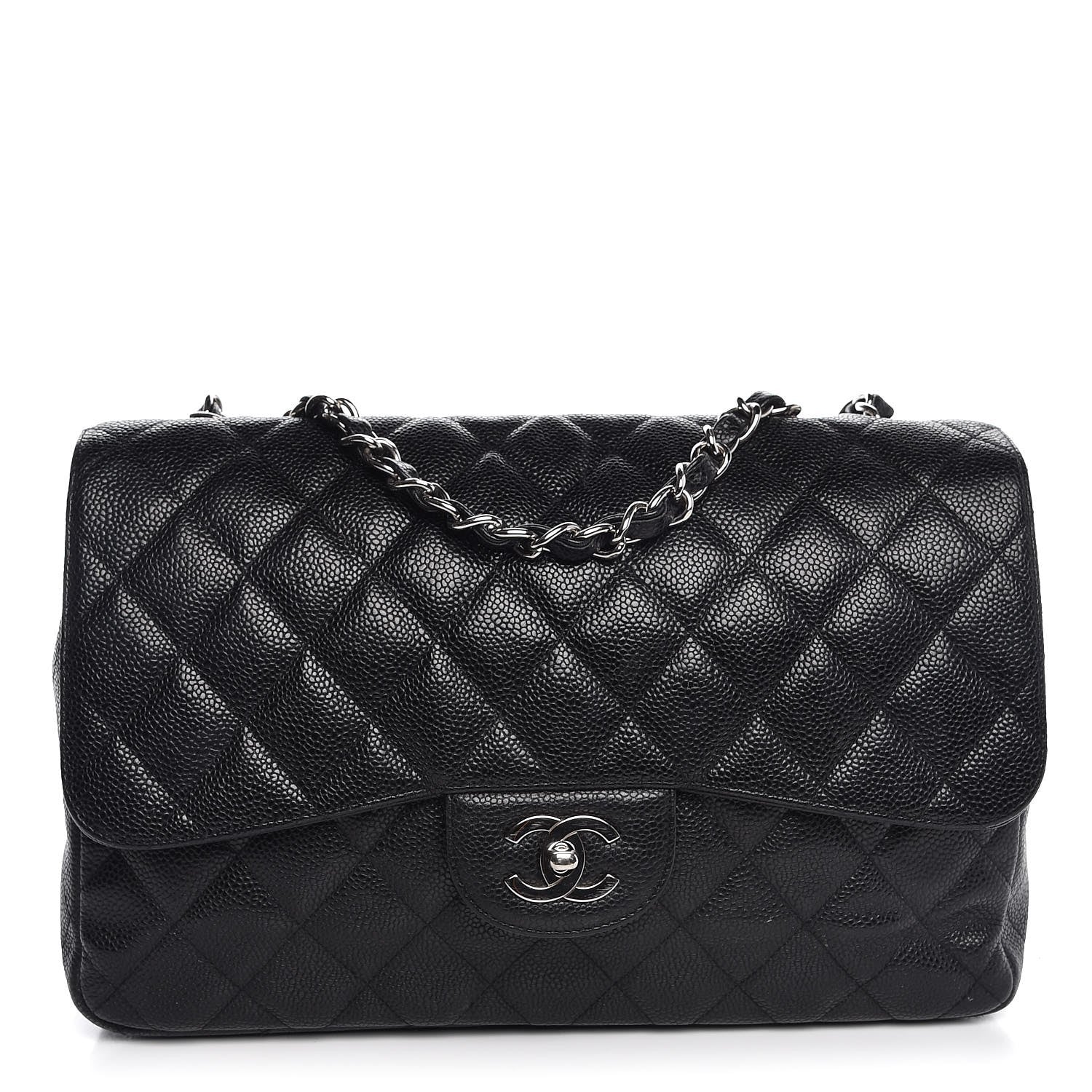 Chanel Caviar Quilted Jumbo Single Flap Black 1 of 9