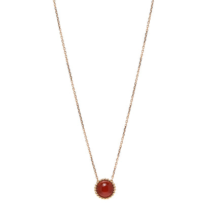 Van Cleef & Arpels 18K Rose Gold Carnelian Perlee Couleurs Pendant Necklace 1 of 7