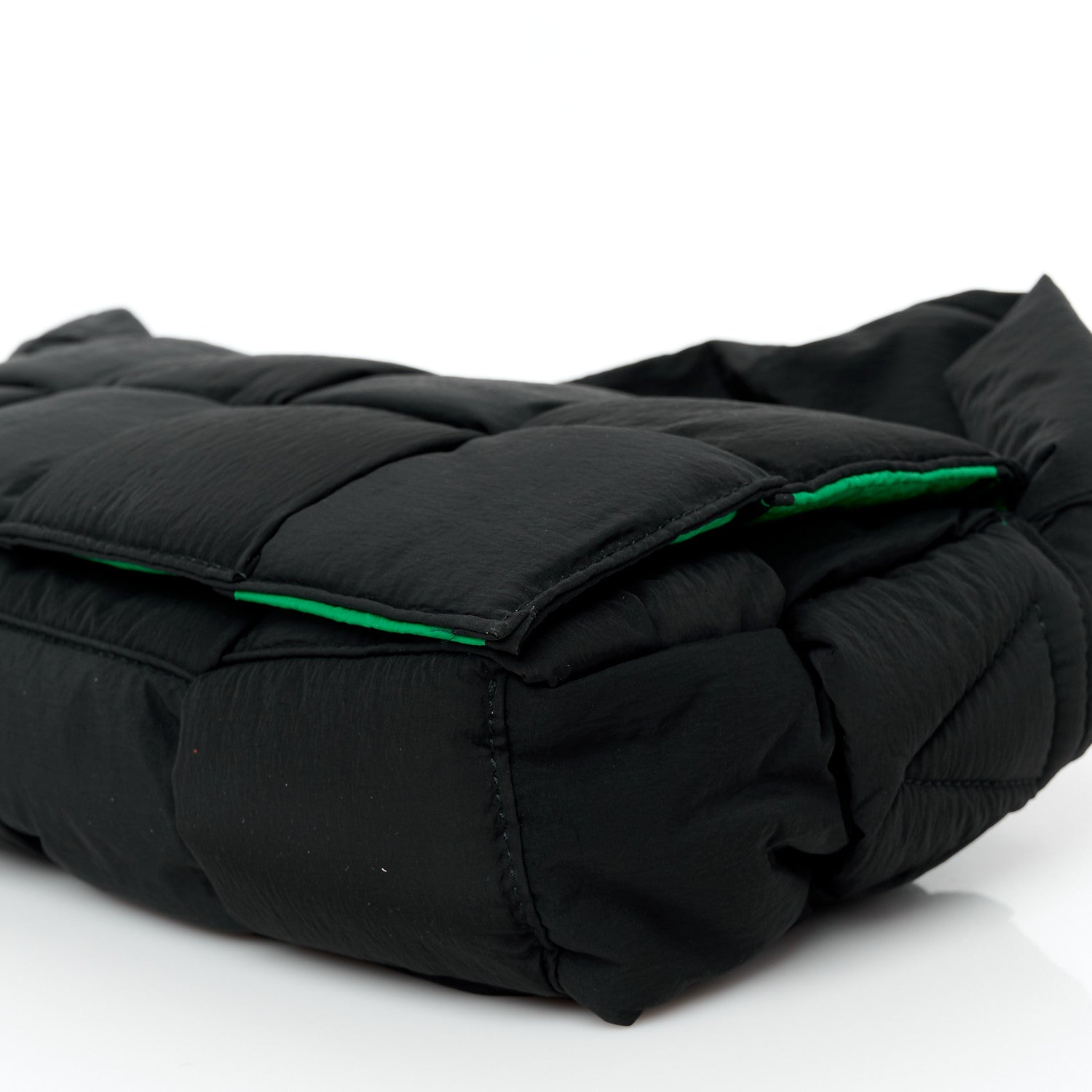 Bottega Veneta Nylon Intrecciato Padded Tech Cassette Bag Black Green 10 of 11