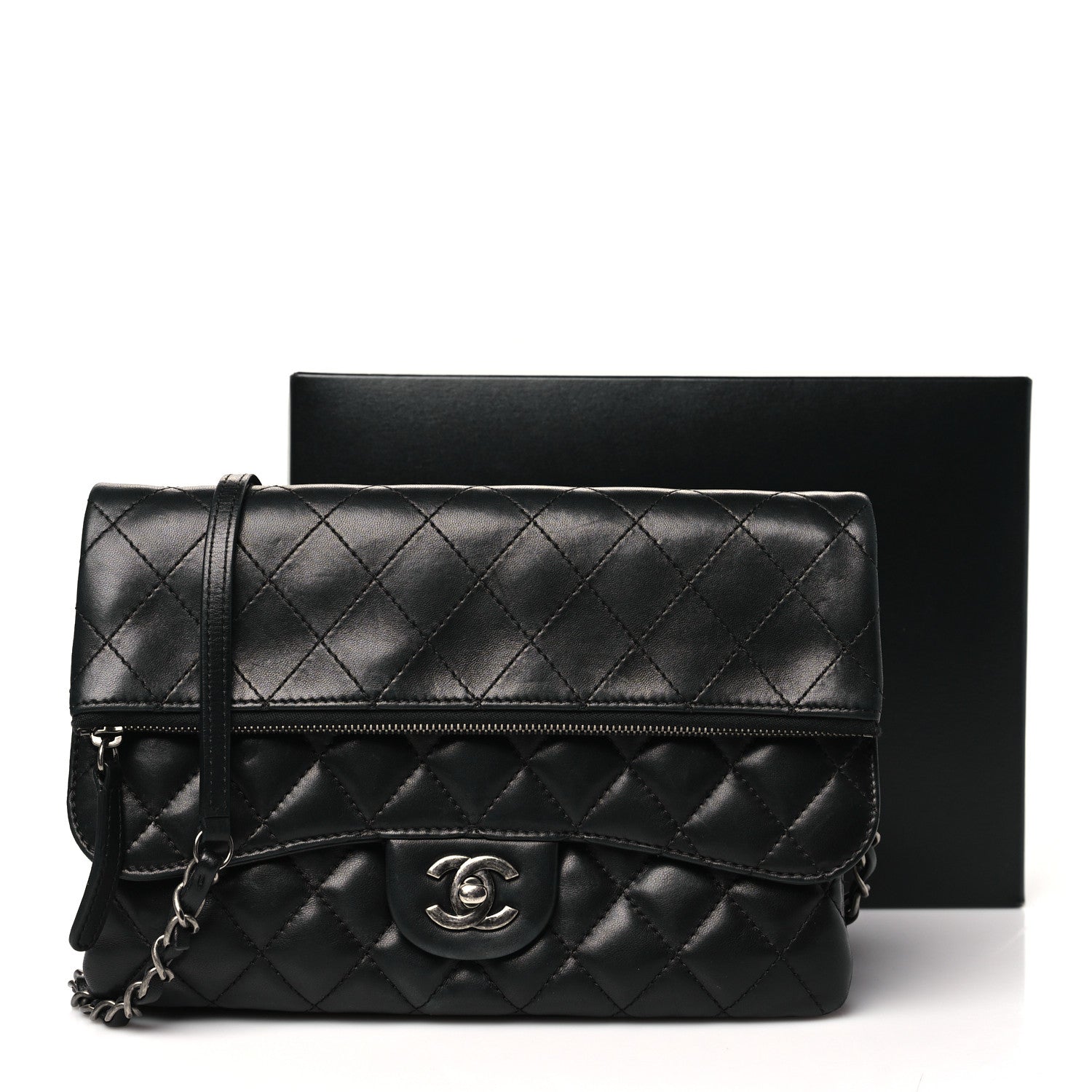 Chanel Lambskin Quilted Mini Multi Flap Bag Black 12 of 12