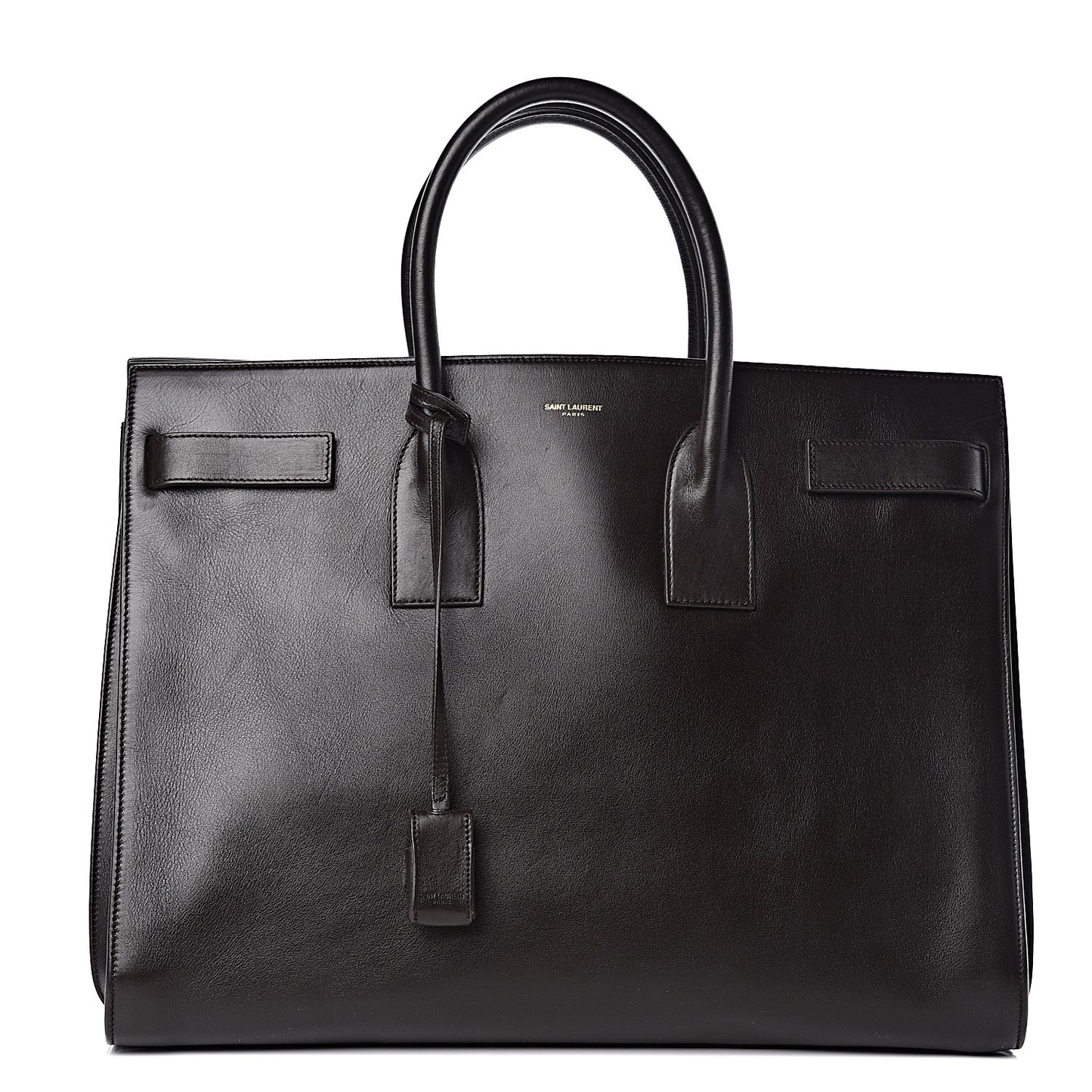 Calfskin Large Sac De Jour Carryall Dark Brown