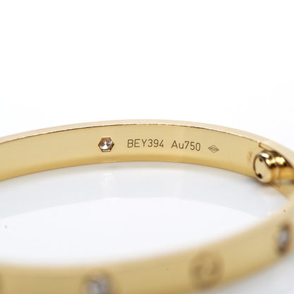 Cartier 18K Yellow Gold 4 Diamond LOVE Bracelet 17 4 of 7